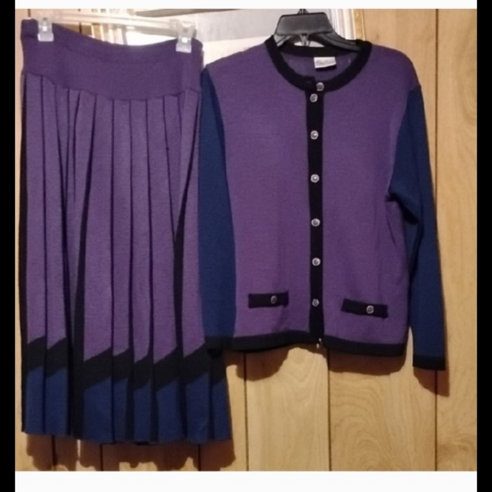 Quince Purple and Black Skirt Set